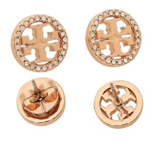 Brand Nee Tory Burch Rose Gold Logo Stud Earring